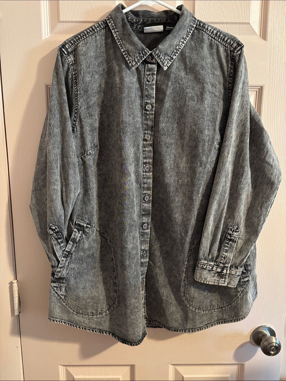 Joan Rivers Washed Grey Denim Jacket